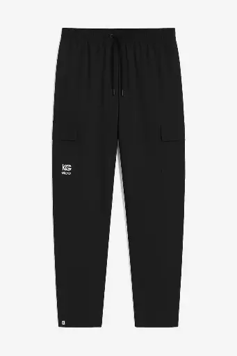 Men's Straight-Fit Track Cargo Joggers – Black